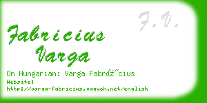 fabricius varga business card